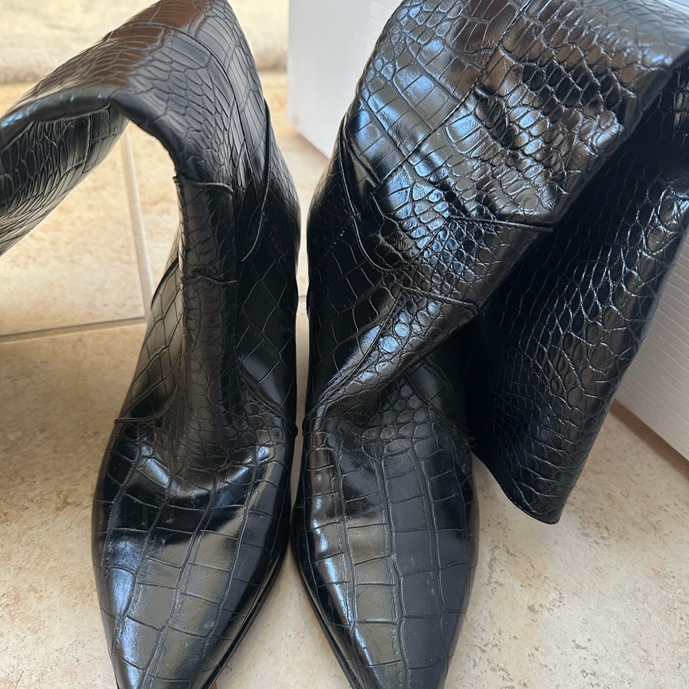 Princess polly Black Crocodile Pattern Women's Shoes - Picture 4 of 7